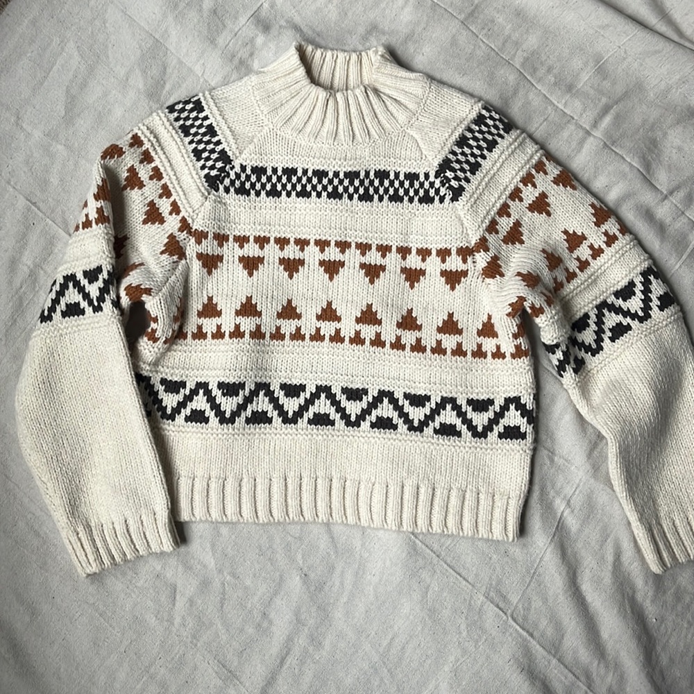 Tribal print chunky sweater